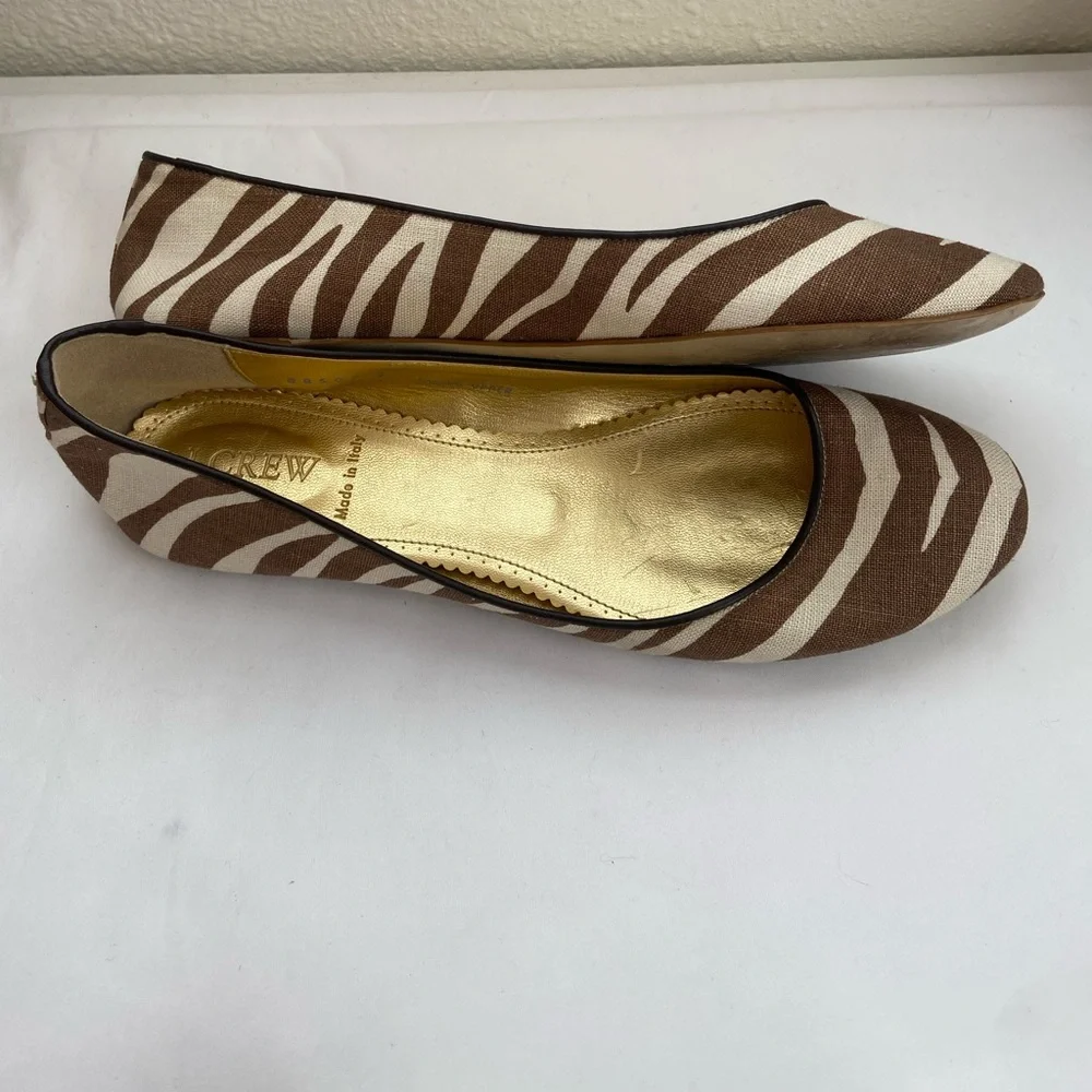 J. Crew zebra print flats
